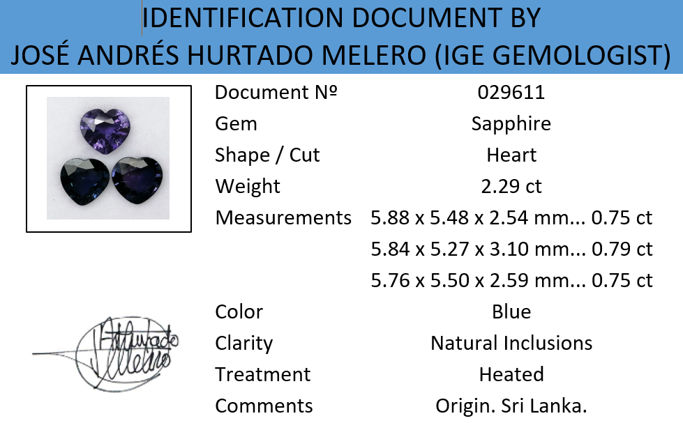 3 Zafiros Azules 2,29 ct - Imagen 14