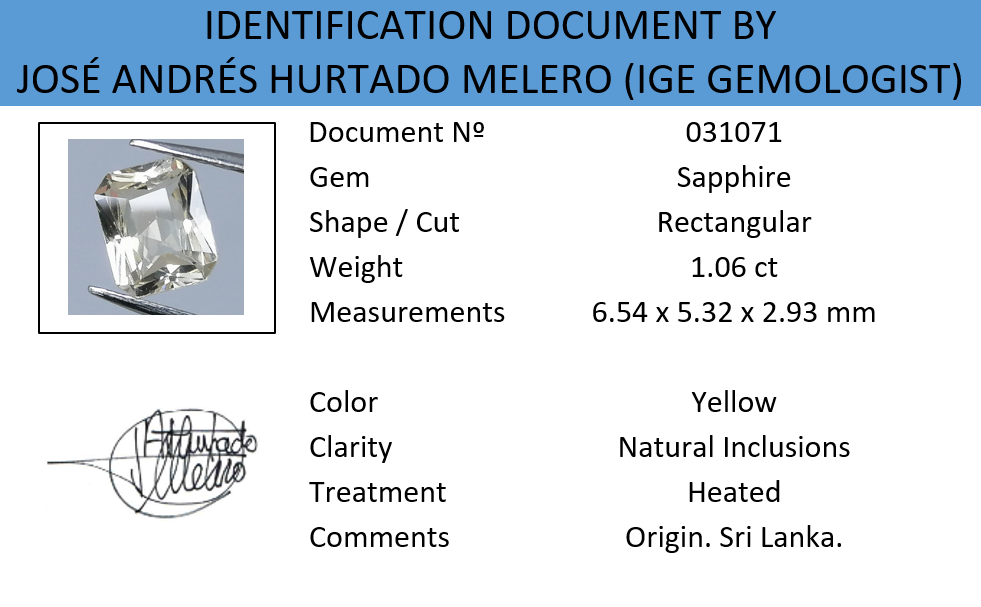 Zafiro Amarillo 1,06 ct - Imagen 9