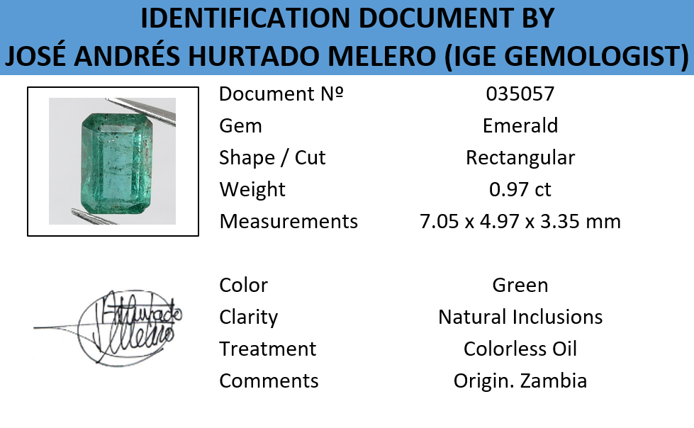 Esmeralda Zambia 0,97ct Verde Azulado - Imagen 13