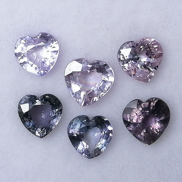 6 Zafiros 2,06 ct Azul/Violeta