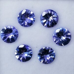 6 Tanzanitas 2,51 ct Violeta Azulado