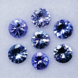 7 Tanzanitas 2,55 ct Violeta Azulado